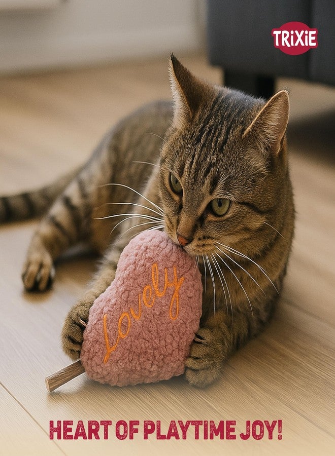 تريكسي لعبة تريكسي ماتاتابي القطيفة على شكل قلب، رفيق لطيف، بتصاميم متنوعة، لمحبي القطط، 12 سم - Image 2